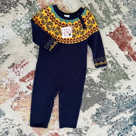 New Hanna Andersson Holiday Nordic Sweater Romper, Heavy Warm size 90 - Picture 11 of 14